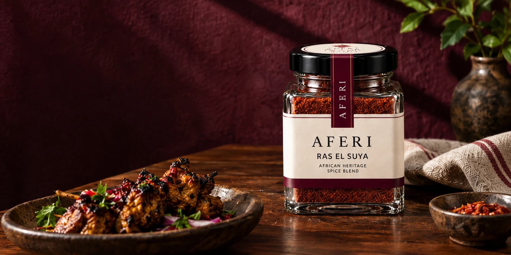 Ras El Suya and grilled skewers at the Aferi table